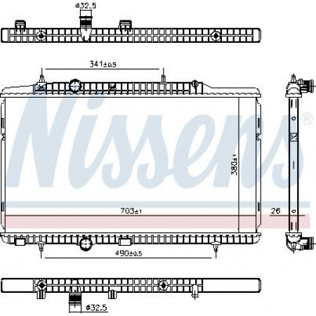 Radiator. motorkoeling Motorradiator past. CITROEN C-ELYSEE PEUGEOT 301 1.2-1.6LPG 11.12- Nissens 606405