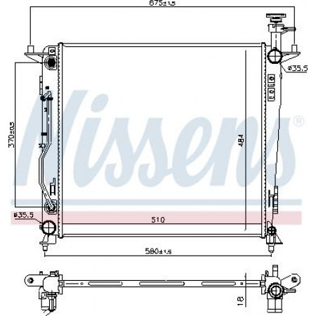 Radiateur, refroidissement du moteur KIA SORENTO III (UM), Crossover, 01.2015 - Nissens 606428