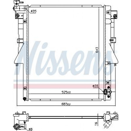 Radiateur, refroidissement du moteur FIAT FULLBACK (502_, 503_), Ridica, 01.2016 - Nissens 606549