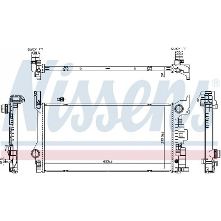 Radiator. motorkoeling Motorradiator past. VOLVO S60 III S90 II V60 I ​​V60 II V90 II XC60 II 2.0-2.0D-2.0H 03.15- Nissens 606565