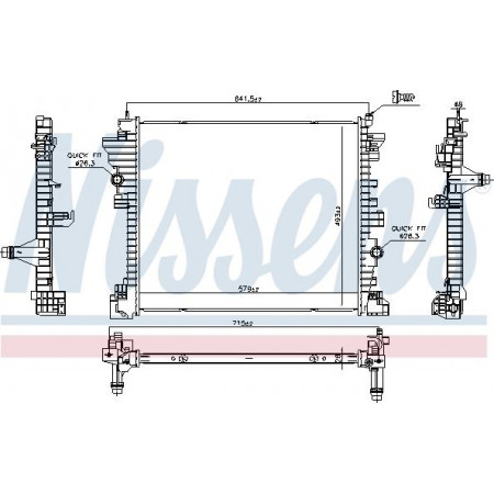 Radiator. motorkoeling Motorradiator past. ALFA ROMEO GIULIA STELVIO 2.0-2.2D-2.9 10.15- Nissens 606568