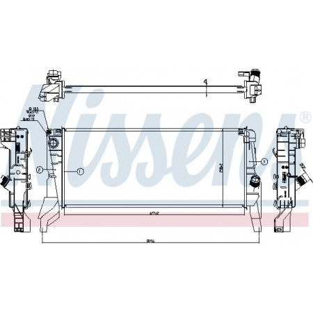 Radiador. Refrigeración del motor Se adapta al radiador del motor automático. BMW 2 F45 X1 F48 2.0 BMW 2 Active Tourer (F45), Furgón, 11.2013 - Nissens 606562