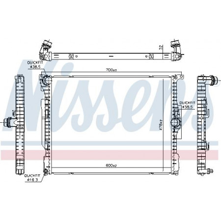 Radiator. engine cooling Engine radiator fits. BMW 2 F22 F87 2 F23 3 F30 F80 3 F31 3 GRAN TURISMO F34 4 F32 F82 4 GRAN COU Nissens 606514