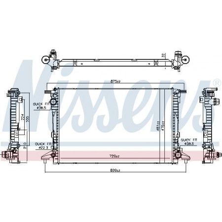 Radiator. motorkoeling Motorradiator past. AUDI A4 ALLROAD B9 A4 B9 A5 A6 ALLROAD C8 A6 C8 A7 A8 D5 Q5 Q7 Q8 BENTLEY B AUDI A4 V (8W2, 8WC, B9), Sedan, 05.2015 - Nissens 606578