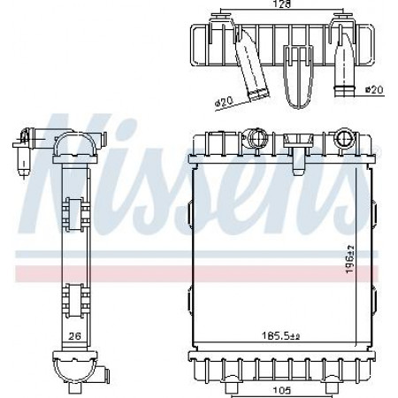 Radiador. Refrigeración del motor Se adapta el radiador del motor izquierdo. AUDI Q3 SEAT TARRACO SKODA KAROQ KODIAQ VW TIGUAN 2.0-2.0D SKODA KAROQ (NU7), Crossover, 07.2017 - Nissens 606641