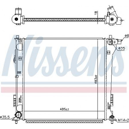 Radiator. engine cooling Engine radiator Manual fits. HYUNDAI TUCSON KIA SPORTAGE IV 2.0D HYUNDAI TUCSON III (TL, TLE), Crossover, 05.2015 - Nissens 606098