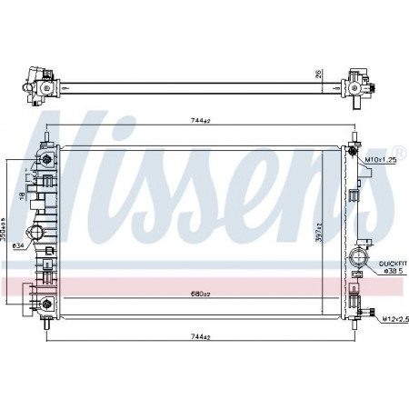 Radiator. motorkoeling Motorradiator past. OPEL INSIGNIA A INSIGNIA A LAND 1.6D-2.0D OPEL INSIGNIA A (G09), Sedan, 07.2008 - 03.2017 Nissens 606049
