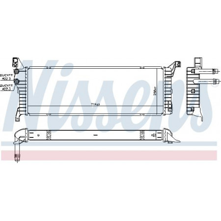 Radiator. racire motor Intercooler VW CALIFORNIA T6 CAMPER MULTIVAN VI TRANSPORTER VI TRANSPORTER VI - CARAVELLE VI 2.0D 0 VW TRANSPORTER VI (SGA, SGH, SHA, SHH), Van, 04.2015 - Nissens 606087