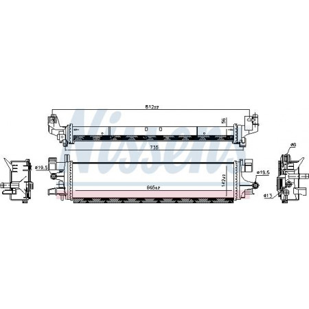 Ladeluftkühler. Kompressor Ladeluftkühler FORD C-MAX II FOCUS III GRAND C-MAX KUGA II TOURNEO CONNECT V408 NADWOZIE WIELKO TRANSI FORD TRANSIT CONNECT V408 (PU2), Box/MPV, 02.2013 – Nissens 606032
