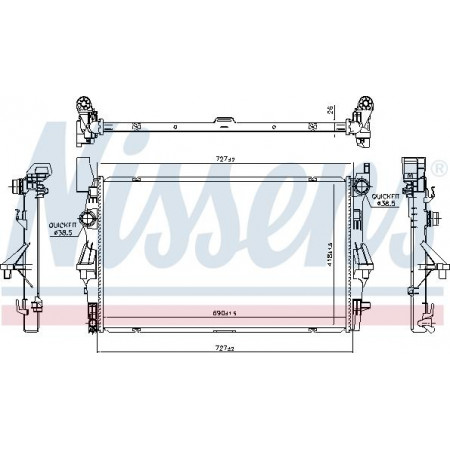 Termosifone. raffreddamento del motore Il radiatore del motore si adatta. MERCEDES MARCO POLO CAMPER W447 VITO MIXTO DOPPIA CABINA VITO TOURER W447 VI MERCEDES-BENZ VITO Mixto (doppia cabina) (W447), Furgone/station wagon, 10.2014 - Nissens 606021