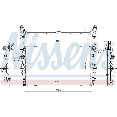 Termosifone. raffreddamento del motore Il radiatore del motore si adatta. MERCEDES MARCO POLO CAMPER W447 VITO MIXTO DOPPIA CABINA VITO TOURER W447 VI MERCEDES-BENZ VITO (W447), Furgone, 10.2014 - Nissens 606022