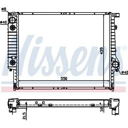 Radiator. motorkoeling Motorradiator past. BMW 3 E30 5 E34 7 E32 2.0-3.0 BMW 7 - II (E32), Sedan, 03.1985 - 10.1994 Nissens 60618A