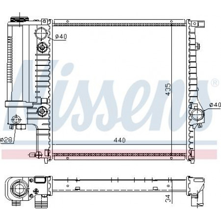 Radiator. motorkoeling Motorradiator past. BMW 3 E30 3 E36 1.6-2.5 BMW 3 - II (E30), Sedan, 09.1982 - 03.1992 Nissens 60613A