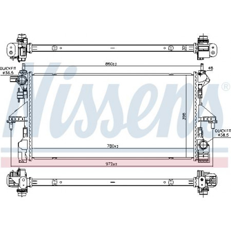 Termosifone. raffreddamento motore Radiatore motore Adattamento manuale. CITROEN JUMPER II PEUGEOT BOXER 2.0D-2.2D PEUGEOT BOXER (Y), Furgone, 04.2006 - Nissens 606171