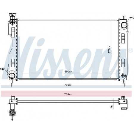 Radiator. motorkoeling Motorradiator past. SUBARU IMPREZA XV 2.0-2.0H SUBARU IMPREZA (GT_), Hatchback, 10.2016 - Nissens 606844