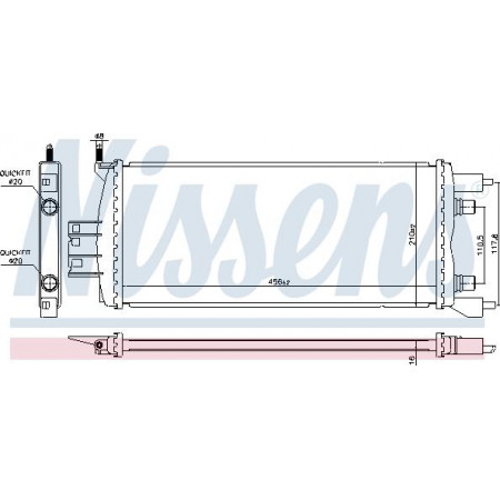 Radiador. Refrigeración del motor Se adapta al radiador del motor automático. HYUNDAI GENESIS 2.0 HYUNDAI GENESIS (BK38), Compartimento, 01.2008 - Nissens 606840