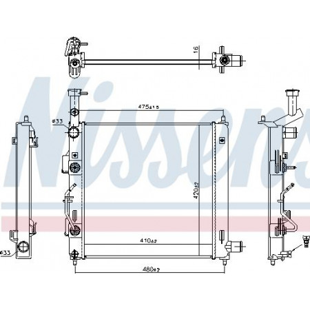 Radiador. Refrigeración del motor Se adapta al radiador manual del motor. KIA PICANTO III 1,0-1,2 03,17-Nissens 606866