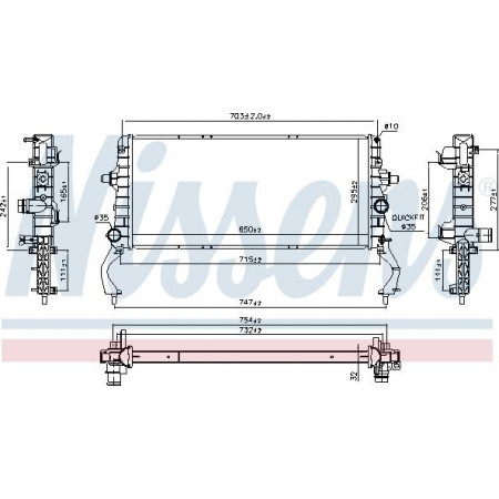 Radiator. engine cooling Engine radiator fits. HYUNDAI I30 2.0 HYUNDAI i30 (PDE, PD, PDEN), Hatchback, 11.2016 - Nissens 606801