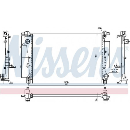 Termosifone. raffreddamento del motore Il radiatore del motore si adatta. FIAT TIPO 1.3D-1.4 10.15- Nissens 606810