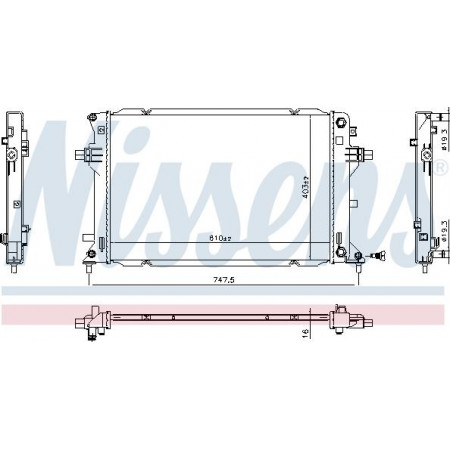 Radiator. engine cooling Engine radiator fits. HYUNDAI IONIQ Electric 03.16- Nissens 606811