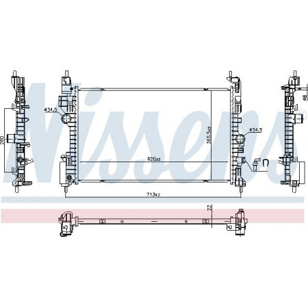 Radiator. motorkoeling Motorradiator past. OPEL ADAM CORSA E CORSA E-HATCHBACK 1.4 09.14- Nissens 606390