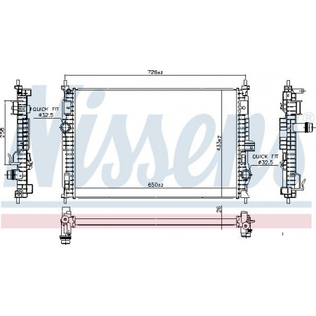 Radiator. motorkoeling Motorradiator past. DS DS 4 II CITROEN BERLINGO BERLINGO-MINIVAN C5 AIRCROSS OPEL ASTRA L GRANDLAND - G Nissens 606342