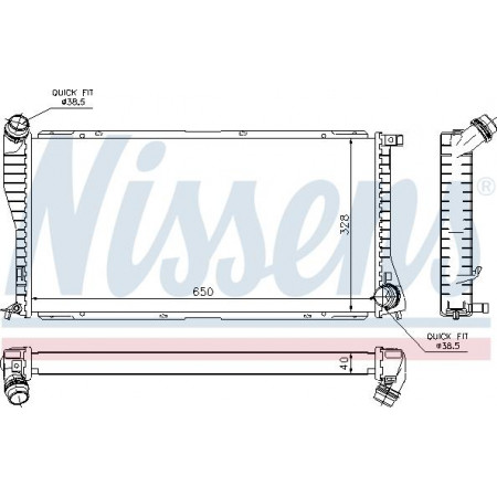 Radiator. engine cooling Engine radiator fits. BMW 5 E39 7 E38 2.0D-3.9D BMW 7 - III (E38), Sedan, 03.1994 - 11.2001 Nissens 60634A