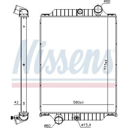Radiateur. refroidissement du moteur Le radiateur du moteur sans cadre s'adapte. VOLVO FL D6B-D6B250 03.00- VOLVO FL (FL E), Châssis de support, 03.2000 - Nissens 6063660