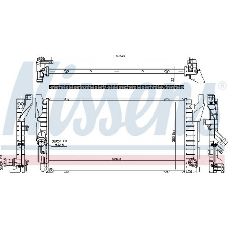 Radiator. motorkoeling Motorradiator past. MINI F55 F56 F57 1.5 09.13- Nissens 606385