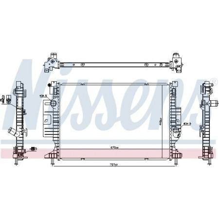 Termosifone. raffreddamento del motore Il radiatore del motore si adatta. FORD KUGA II 2.0-2.0D 09.14- Nissens 606387