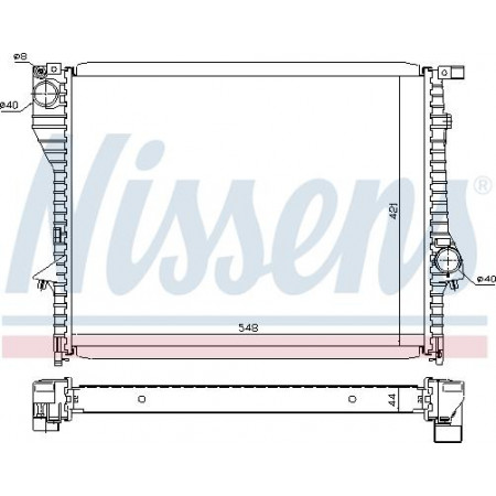 Radiator. engine cooling Engine radiator fits. BMW Z3 E36 2.0-3.0 BMW Z3 (E36), Compartment, 04.1997 - 06.2003 Nissens 60638