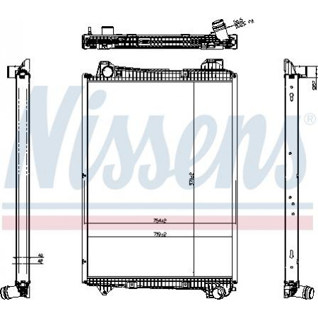 Radiator. engine cooling Engine radiator with frame low EURO 6 fits. SCANIA LPGRS DC07.108-OC13.101 09.16- Nissens 606321