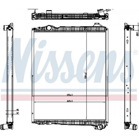 Radiator. engine cooling Engine radiator with frame medium EURO 6 fits. SCANIA LPGRS DC07.108-OC13.101 09.16- Nissens 606323