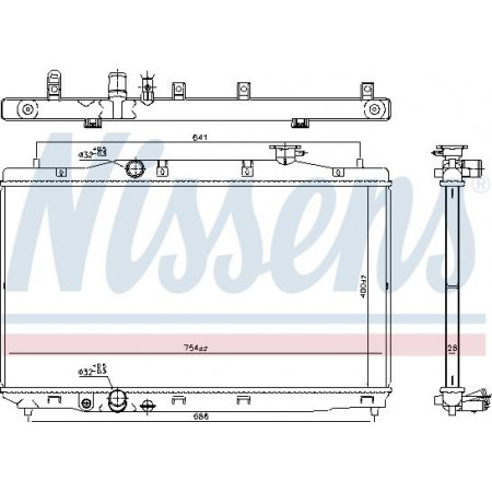 Radiator. motorkoeling Motorradiator past. HONDA CIVIC X 2.0 06.17-12.22 Nissens 606294