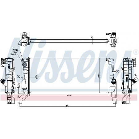Radiator. motorkoeling Motorradiator past. BMW 2 F45 X1 F48 MINI F56 CLUBMAN F54 COUNTRYMAN F60 2.0 MINI Countryman II (F60), Crossover, 10.2016 - Nissens 606246