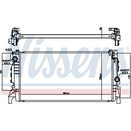 Radiator. motorkoeling Motorradiator past. BMW 2 F45 X1 F48 X2 F39 MINI COUNTRYMAN F60 1.5H BMW 2 Active Tourer (F45), Van, 11.2013 - Nissens 606247