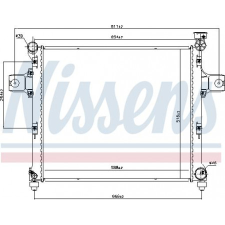 Radiator. motorkoeling Motorradiator past. JEEP COMMANDER GRAND CHEROKEE III 3.7-4.7-6.1 JEEP COMMANDER (XK, XH), Crossover, 09.2005 - 12.2010 Nissens 606254
