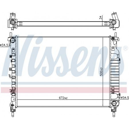 Radiador. resfriamento do motor Radiador do motor Ajustes manuais. CHEVROLET CAPTIVA OPEL ANTARA A 2.2D OPEL ANTARA (L07), Crossover, 05.2006 - Nissens 606255