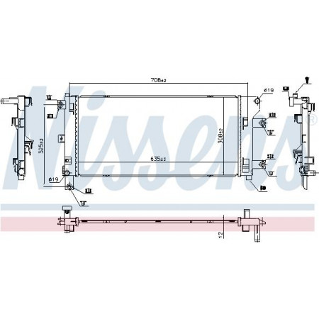 Radiator. motorkoeling Motorradiator past. NISSAN LEAF Elektrisch 08.17- Nissens 606264