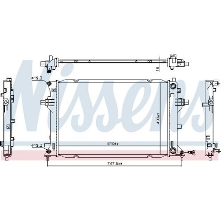 Radiador. resfriamento do motor O radiador do motor se encaixa. HYUNDAI KONA KONA SUV KIA NIRO I Elétrico 04.18- Nissens 606263