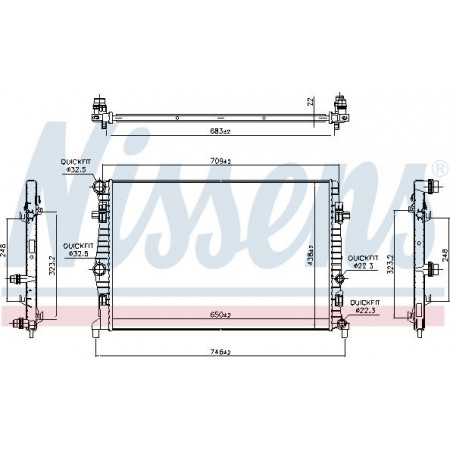 Radiator. engine cooling Engine radiator fits. AUDI A3 SEAT LEON LEON SC LEON ST SKODA OCTAVIA III VW GOLF SPORTSVAN VII G SEAT LEON (5F1), Hatchback Van, 09.2012 - Nissens 606218