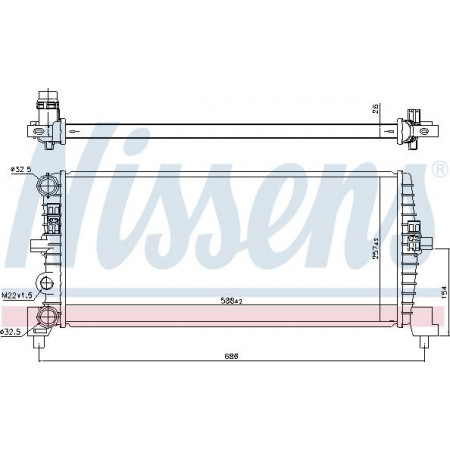 Radiator. motorkoeling Motorradiator past. VW UP! 1.0 VW LOAD UP (121, 122, BL1, BL2), Bestelwagen, 12.2014 - Nissens 606239