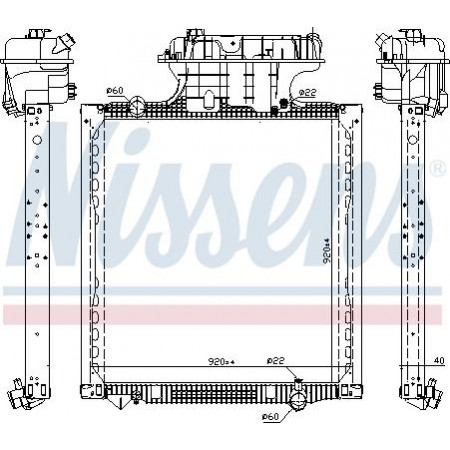 Radiator. motorkoeling Motorradiator met tankframe past. MAN TGX I ​​D2066LF22-D3876LF09 06.06-09.21 MAN TGX (L.2007.46.001), 06.2006 - Nissens 606224