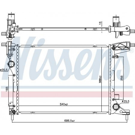 Radiador. Refrigeración del motor Se adapta al radiador del motor Automático-Manual. FIAT 500L TIPO 1.3D-1.4 FIAT TIPO (356_), Touring, 03.2016 - Nissens 606277
