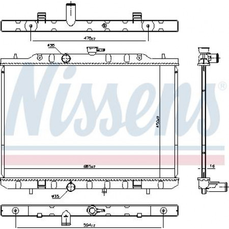Termosifone. raffreddamento del motore Il radiatore del motore si adatta. NISSAN ROGUE X-TRAIL II 2.0-2.5 01.07-12.13 Nissens 606791