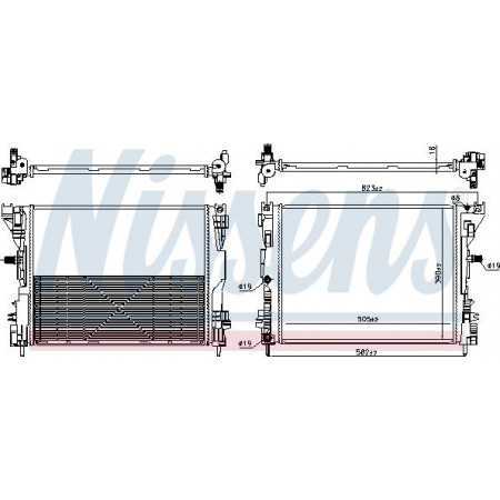 Radiator. motorkoeling Motorradiator past. TOYOTA TACOMA 2.7-4.0 TOYOTA TACOMA II (_N2_), Ridica, 09.2004 - 12.2015 Nissens 606746