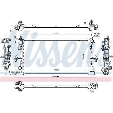 Termosifone. raffreddamento del motore Il radiatore del motore si adatta. FIAT DUCATO 2.3D FIAT DUCATO (250_, 290_), Telaio di supporto, 07.2006 - Nissens 606756