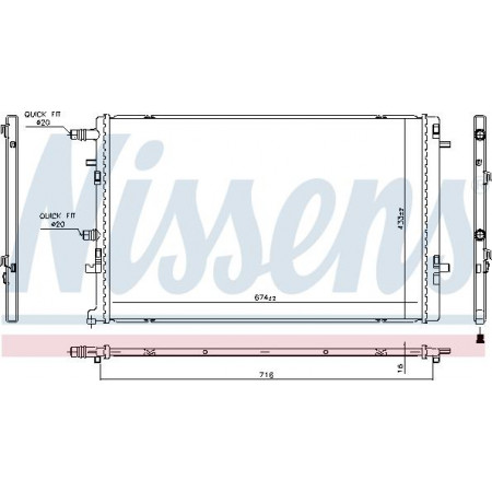 Radiator. motorkoeling Motorradiator past. RENAULT GRAND SCENIC IV KANGOO EXPRESS KANGOO II KANGOO III KANGOO III-MINI RENAULT MEGANE IV (B9A/M/N_), Hatchback, 11.2015 - Nissens 606762