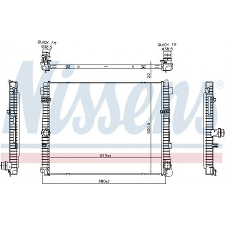 Radiator. motorkoeling Motorradiator past. BMW 3 G20 G80 G28 3 G21 3 G21 G81 4 G22 G82 4 G23 G83 Z4 G29 1.6-2.0-2.0H 11.18- Nissens 606785