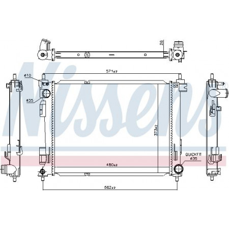 Termosifone. raffreddamento motore Radiatore motore Adattamento manuale. KIA RIO IV STONIC 1.0-1.0H KIA STONIC (YB), Hatchback Van, 07.2017 - Nissens 606734